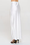 Ember Satin Silky Midi Skirt - White