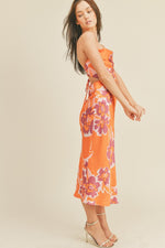Ella Satin Cowl Neck Midi Dress