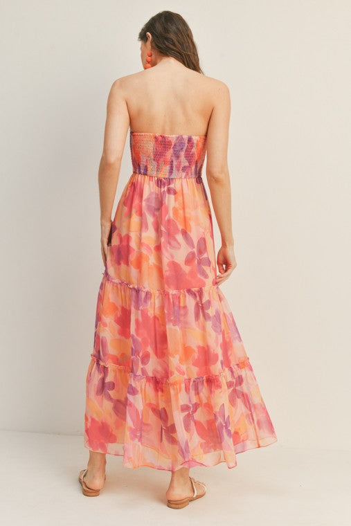 Grace Floral Strapless Maxi Dress