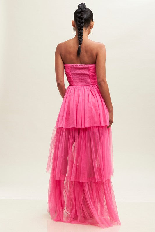 Lilybell Strapless Mesh Tiered High Low Maxi Dress Girls Will Be Girls Lilybell Strapless Mesh Tiered High Low Maxi Dress Girls Will Be Girls