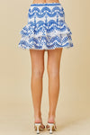 Lala  Eyelet Smocked Top & Ruffle Mini Skirt Set