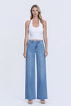 Melody High Rise Frayed Hem Wide Leg Jeans