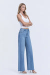 Melody High Rise Frayed Hem Wide Leg Jeans
