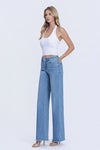 Melody High Rise Frayed Hem Wide Leg Jeans