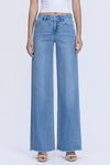 Melody High Rise Frayed Hem Wide Leg Jeans