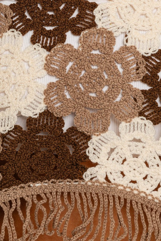 Brianne Crochet Tassel Hem Detail Top