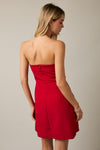 Muriel Strapless Fold Over Neckline Mini Dress