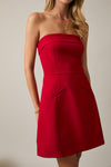 Muriel Strapless Fold Over Neckline Mini Dress