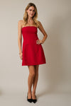 Muriel Strapless Fold Over Neckline Mini Dress