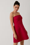 Muriel Strapless Fold Over Neckline Mini Dress