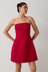 Muriel Strapless Fold Over Neckline Mini Dress