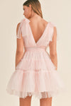 Candice Pearl Tulle Mini Dress - Pink