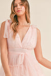 Candice Pearl Tulle Mini Dress - Pink