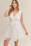 Candice Pearl Tulle Mini Dress - White