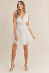 Candice Pearl Tulle Mini Dress - White