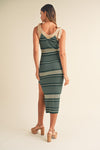 Heily Knit Ribbed Midi Dress - Forest Green