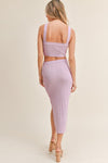 Amiri Criss Cross Halter Ribbed Cut Out Midi Dress