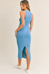 Diobelle Racer Back Knit Midi Dress - Blue