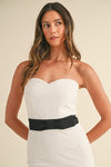 Nala Sweetheart Neckline Strapless Bodycon Midi Dress