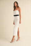 Nala Sweetheart Neckline Strapless Bodycon Midi Dress