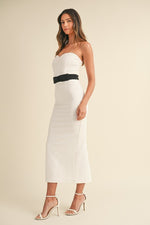 Nala Sweetheart Neckline Strapless Bodycon Midi Dress