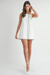 Eli Contrast Scallop Button Shift Mini Dress