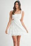 Eleanor Eyelet & Lace Cut Out Mini Dress