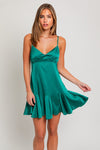 Alba Satin Flare Slip Mini Dress