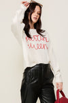 "Martini Queen" Long Sleeve Crew Neck Sweater