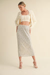 Anika Beaded Sequin Midi Skirt