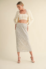 Anika Beaded Sequin Midi Skirt