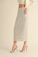 Anika Beaded Sequin Midi Skirt