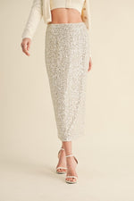 Anika Beaded Sequin Midi Skirt