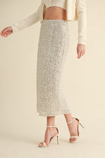 Anika Beaded Sequin Midi Skirt