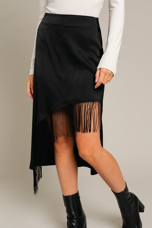 Caro Faux Leather Pencil Midi Skirt - Black – Girls Will Be Girls