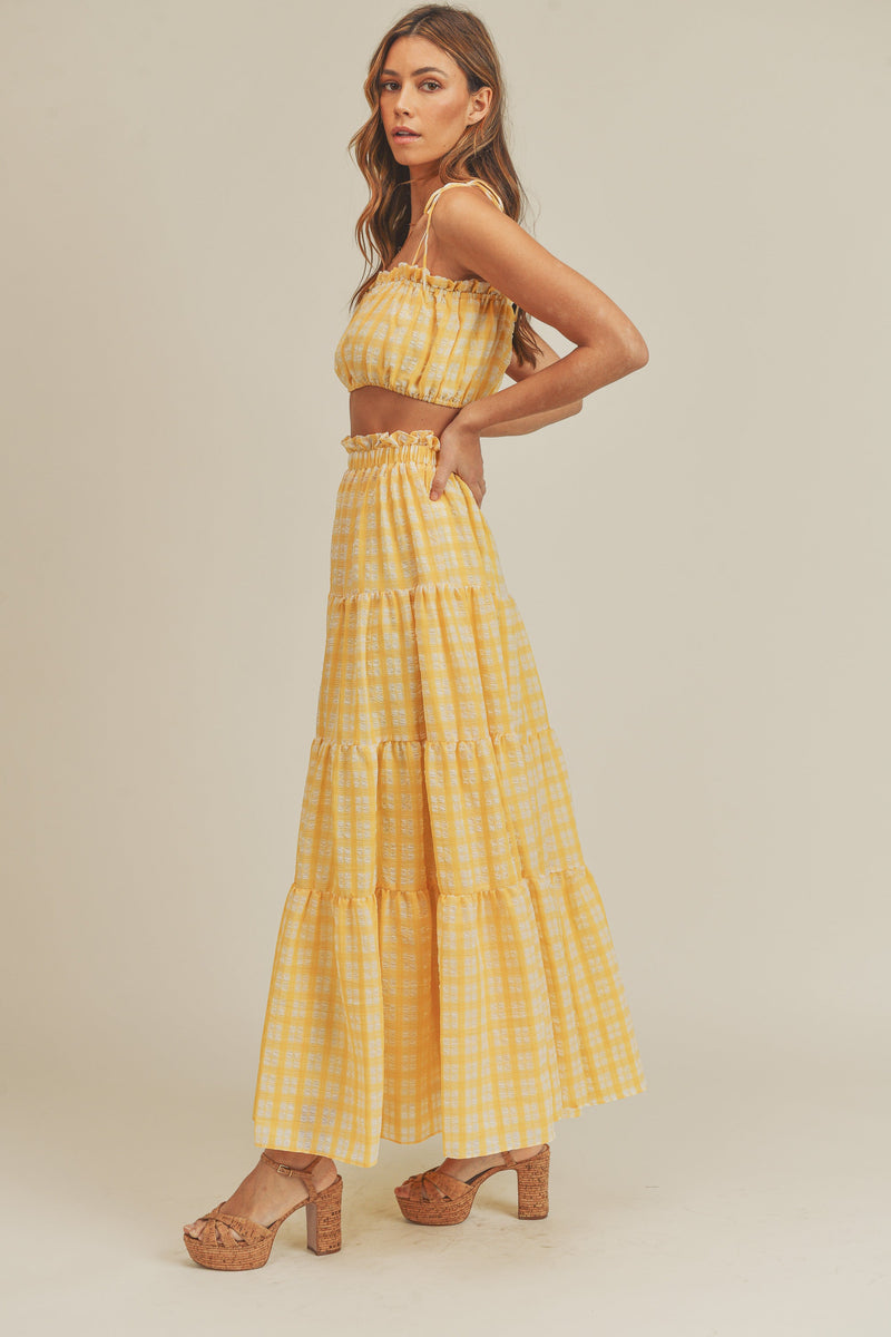 Romina Plaid Tube Top & Maxi Skirt Set
