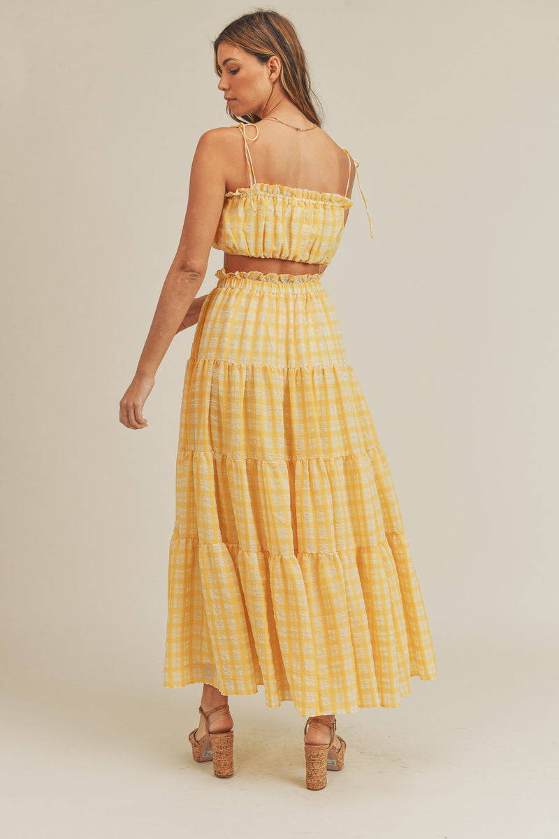 Romina Plaid Tube Top & Maxi Skirt Set