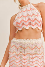 Gaby Crochet Halter Top and Skirt Set