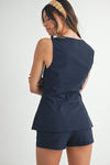 Liv Square Neckline Vest Top & Shorts Set