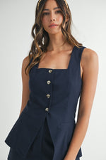 Liv Square Neckline Vest Top & Shorts Set