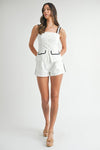 Harmoni Contrast Square Neck Vest Top & Shorts Set