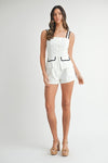 Harmoni Contrast Square Neck Vest Top & Shorts Set