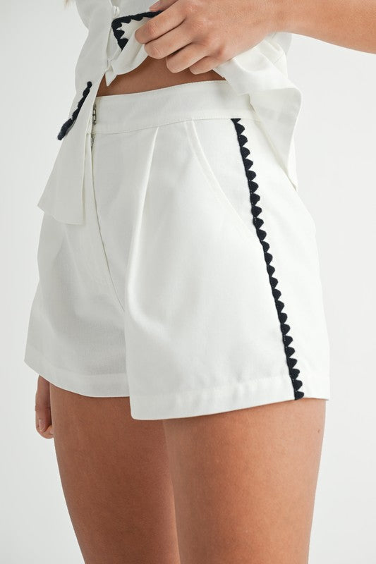 Harmoni Contrast Square Neck Vest Top & Shorts Set