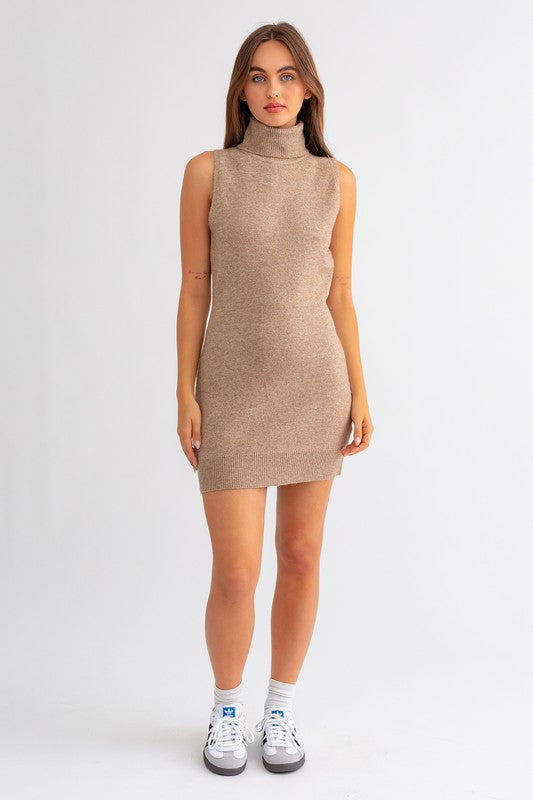 Kesha Turtle Neck Knit Mini Dress