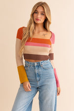 Cora Color Block Striped Sweater