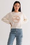 "Good Vibes" Lightweight Knit Sweater - Cream
