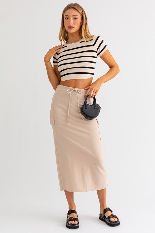 Nora Crop Knit Stripe Top