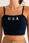 Americana USA Knit Tank Top - Navy Blue