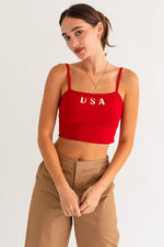 Americana USA Knit Tank Top - Red
