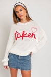 "Taken" Crew Neck Knit Sweater